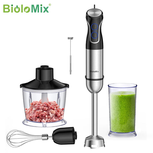 Biolomix 1500W Immersion Hand Blender with 304 Stainless Steel Blades