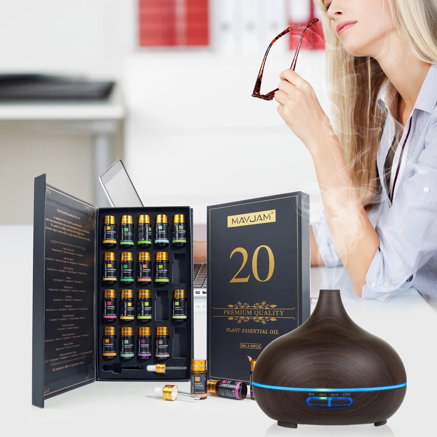 MAYJAM Essential Oil Set For Diffuser Aromatherapy Collection