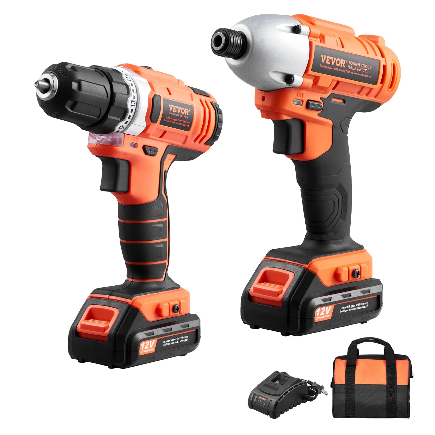 SucceBuy Cordless 2-Tool Power Tool Combo Kit With Charger