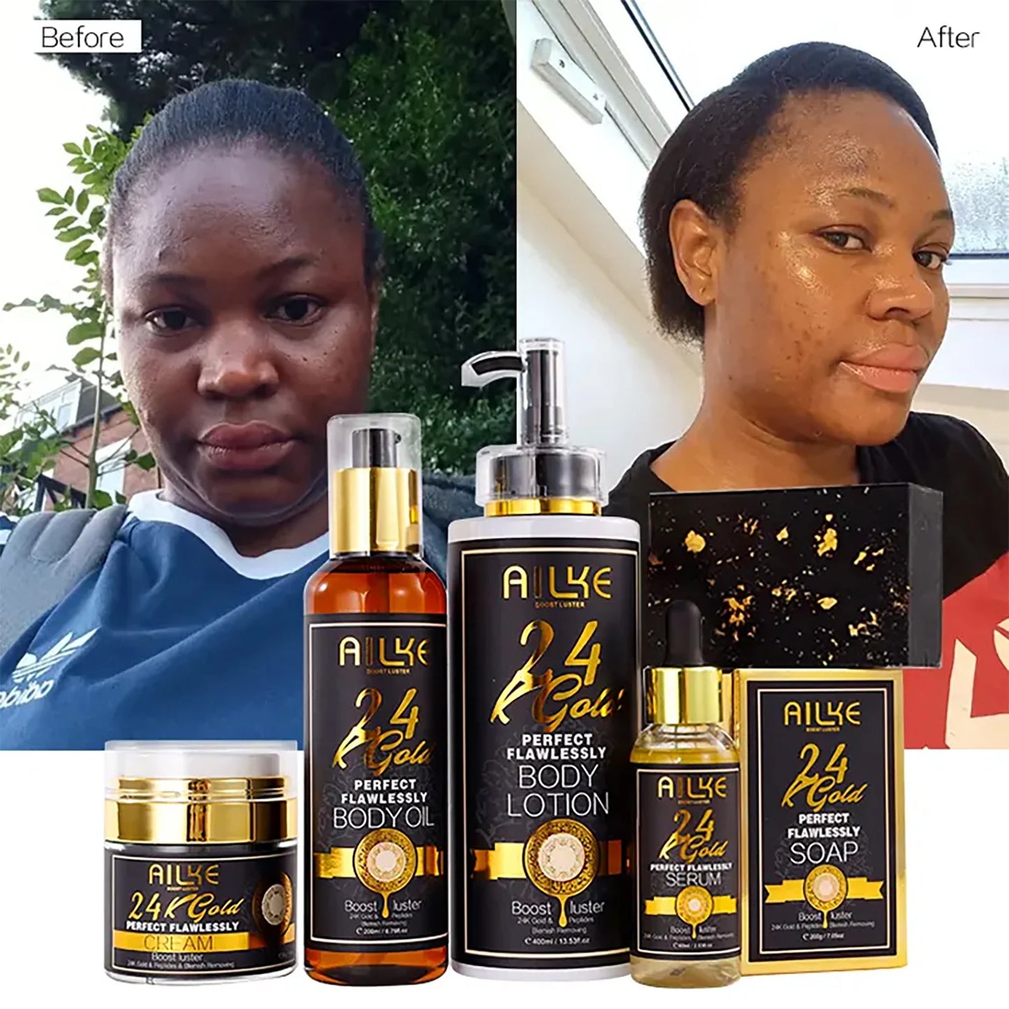 AILKE 24K Whitening Skin Set Cleanser For All Skin Types