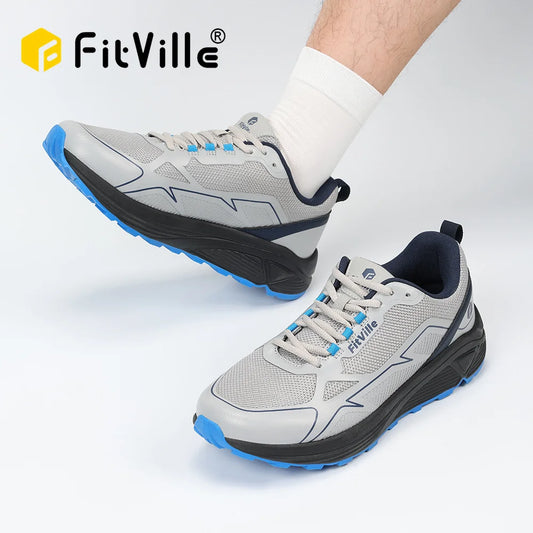 Fitville Extra Wide Trail Running Shoes Non Slip ArchSupport