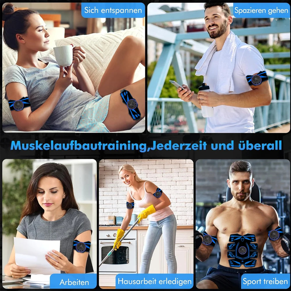 XMSJ EMS 8Pad Ab Trainer and Muscle Stimulator Vibration