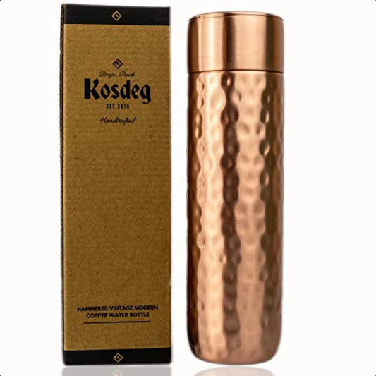 Hammered Copper Water Bottle For Ayurvedic Drinking Water