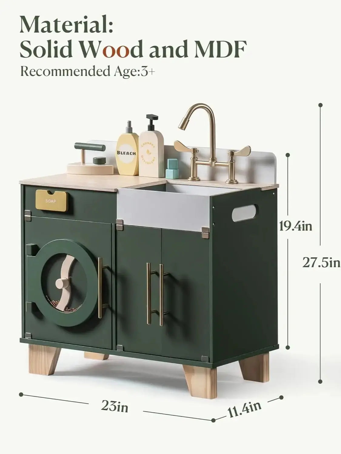 Robotime Wooden Washing Machine and Dryer Playset