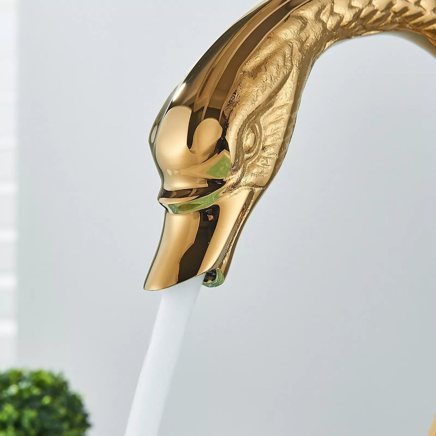 MYQualife Swan Shape Dual Handle Widespread Basin Faucet