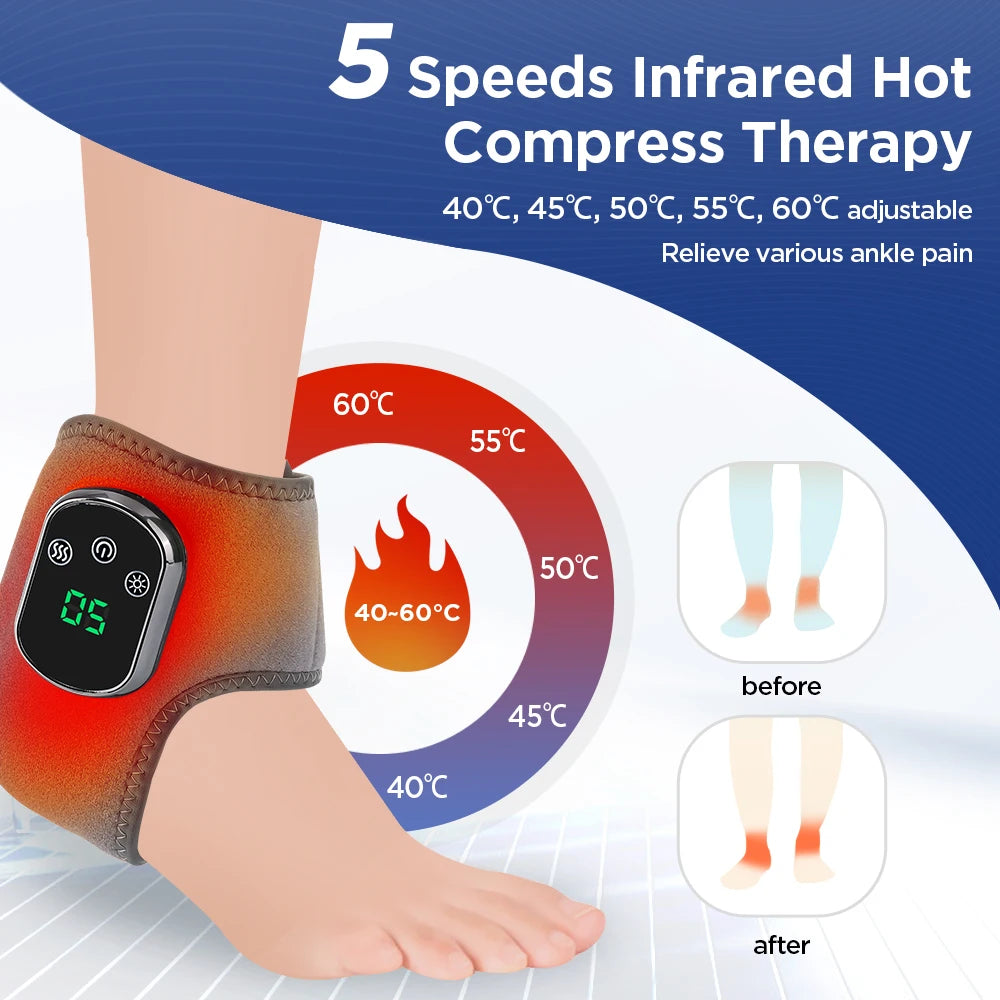 Hailicare Electric Foot Ankle Massager With Heat Vibration