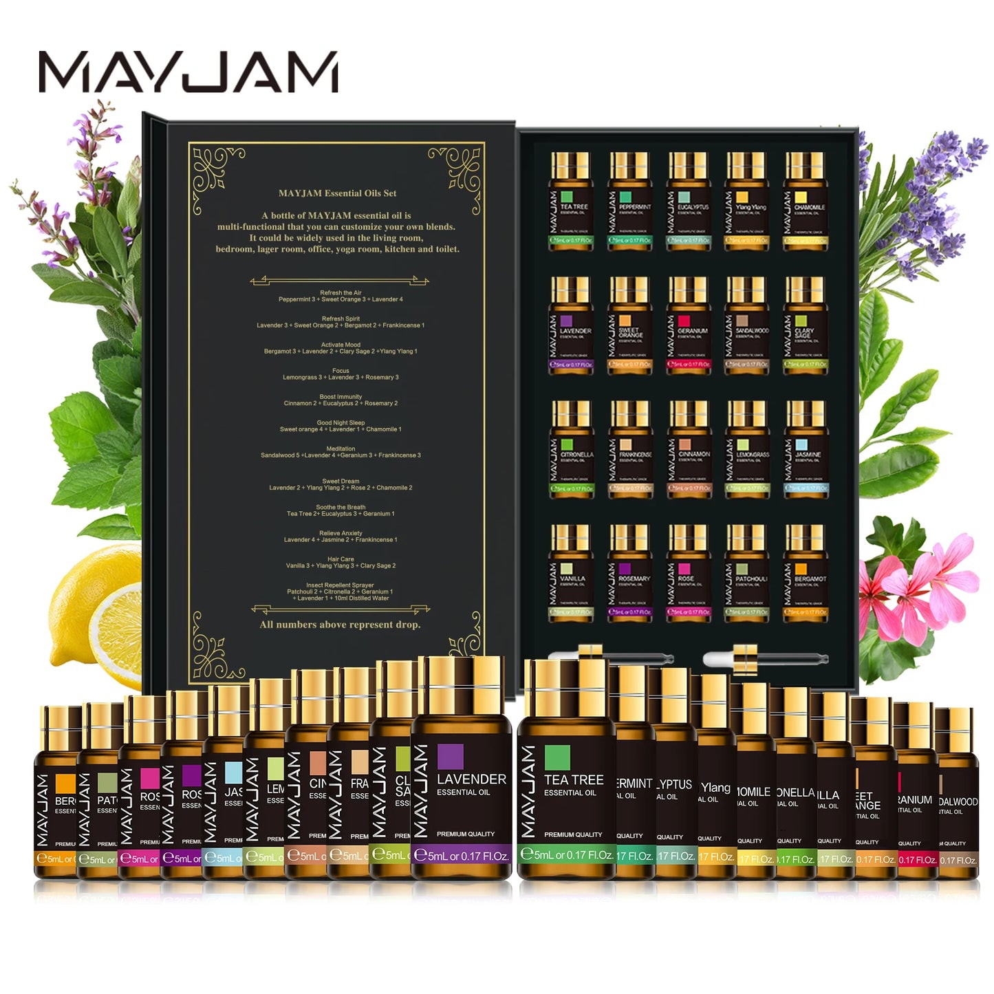MAYJAM Essential Oil Set For Diffuser Aromatherapy Collection