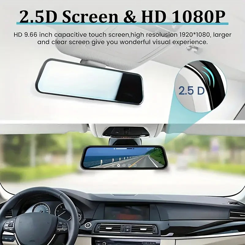MUÜBAER IPS Mirror Dash Cam Front And Rear 4K Recording