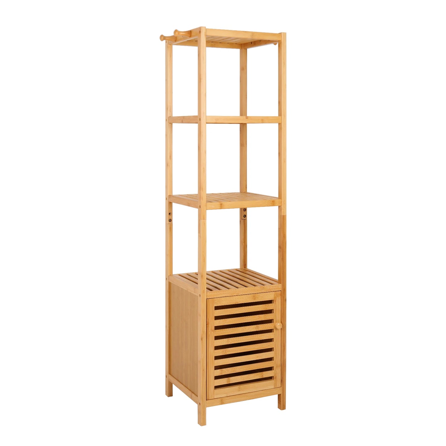 Bamboo Freestanding Bathroom Cabinet Storage Shelf 5 Tier Organizer