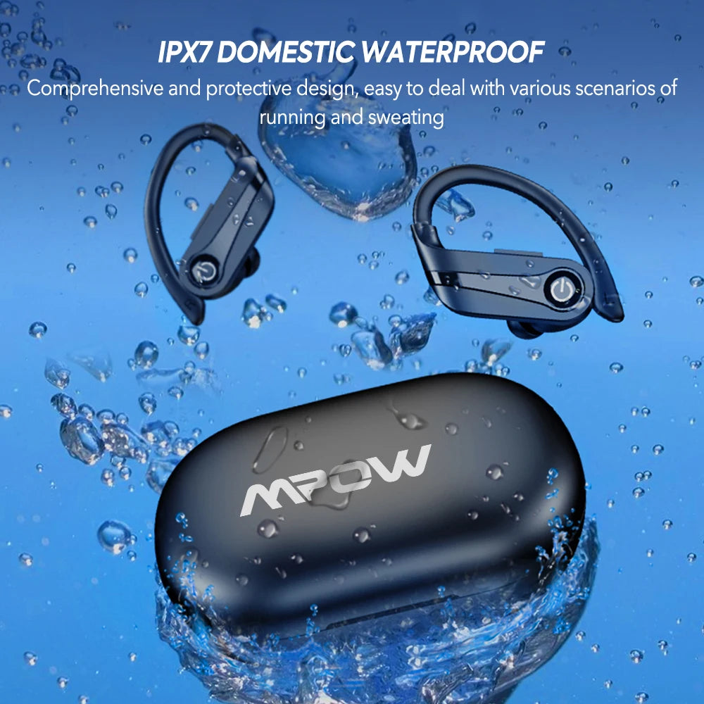 MPOW Q63 Bluetooth Earbuds Five Three Wireless Mic IPX7