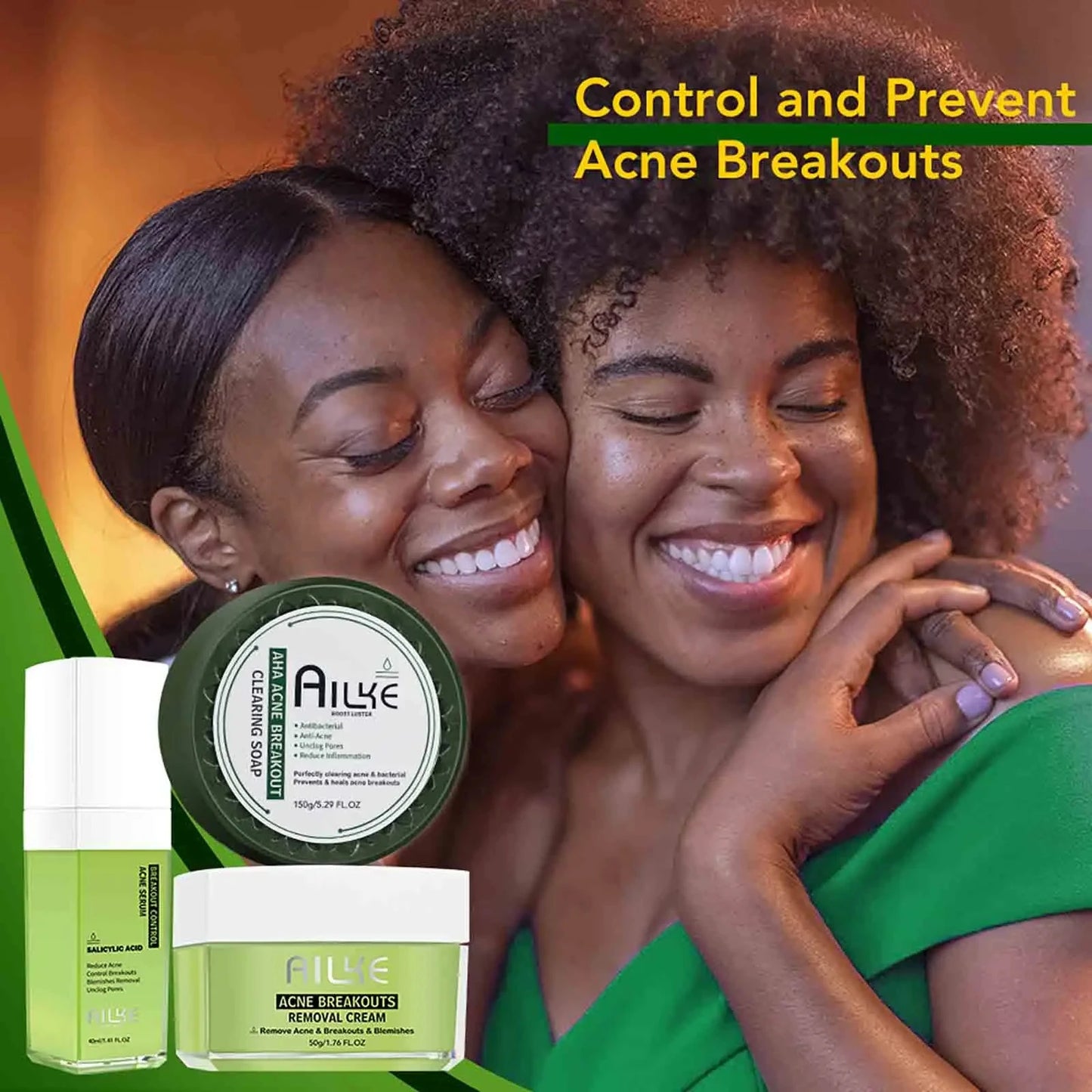 AILKE Organic Anti Acne Cleansing Set For All Skin Types