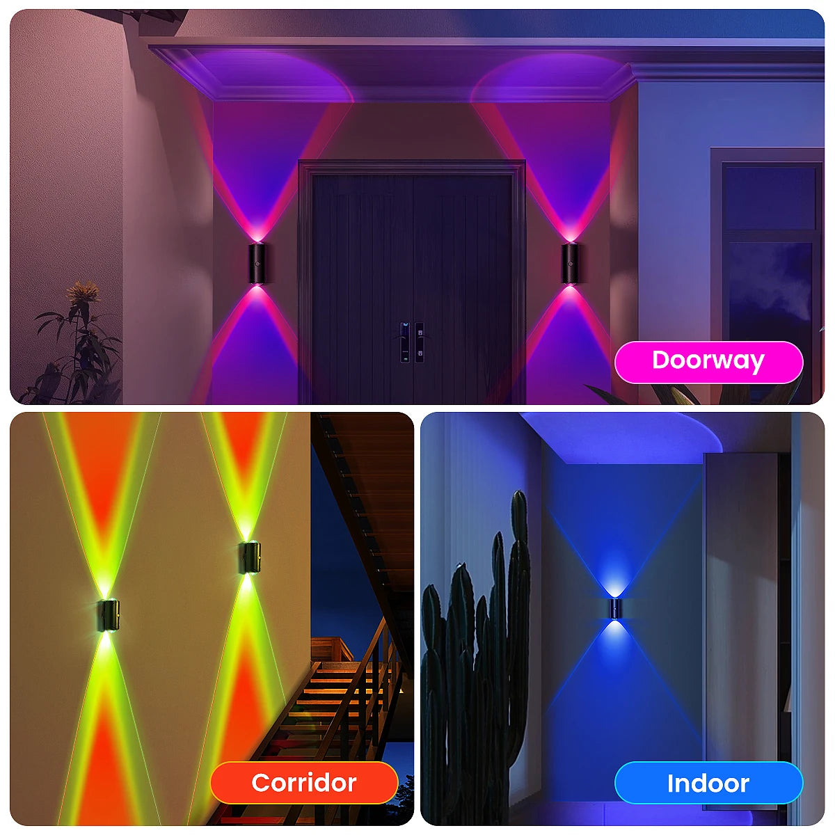 Aiopp LED Motion Sensor Wall Light With 8 Lighting Effects