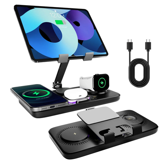 7 In 1 Wireless Charger Station For iPhone iPad Apple Watch