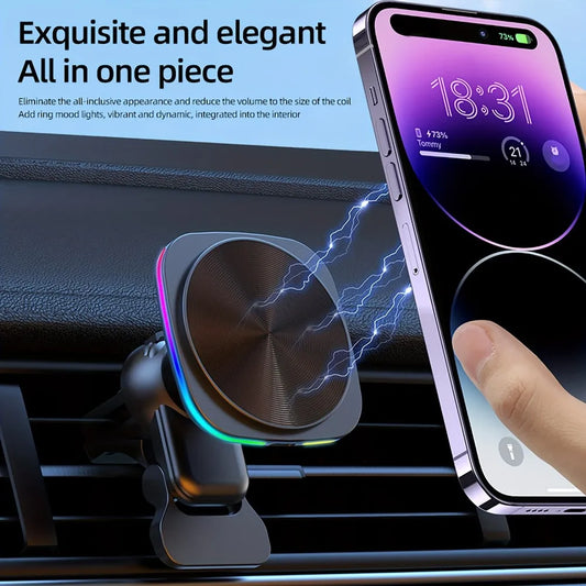 AUKYGGUS Car Magnetic Wireless Charger 15W Outlet Mount