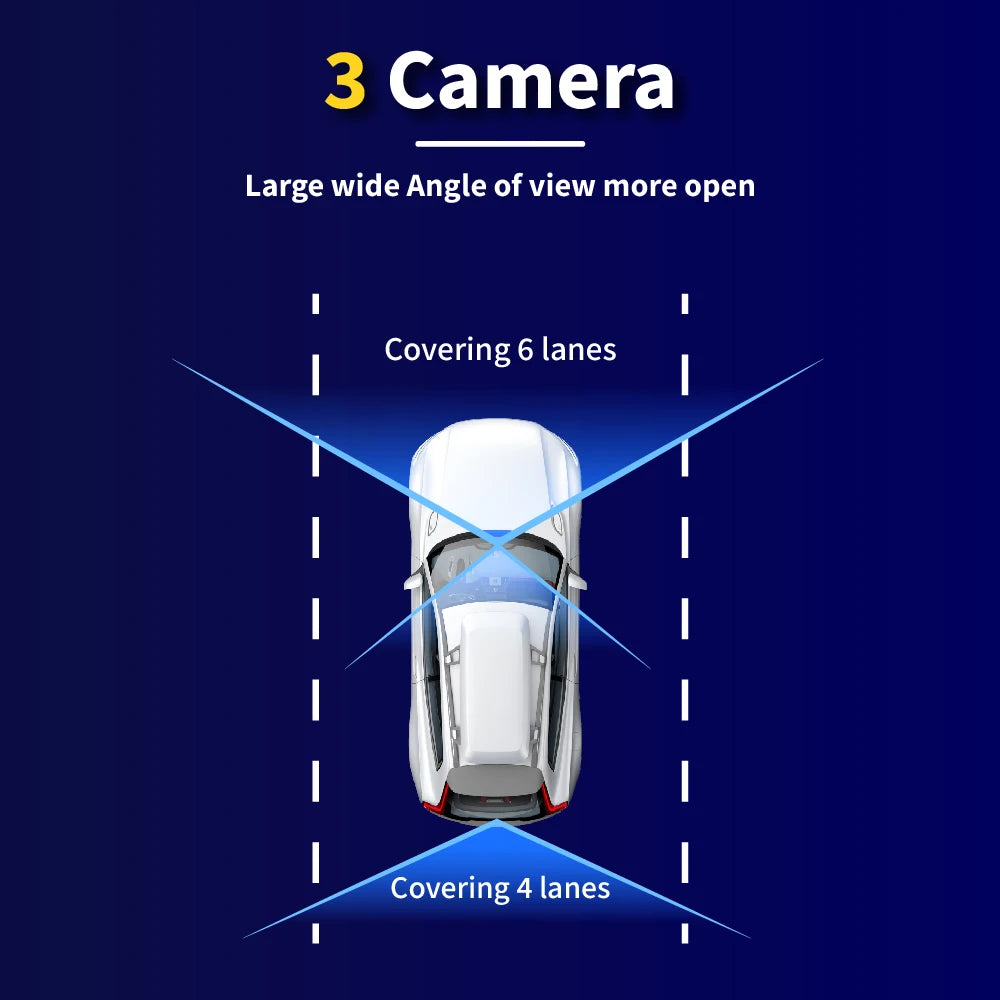 CAICYTO Dash Cam Three Lens Car DVR 1080p Night Vision