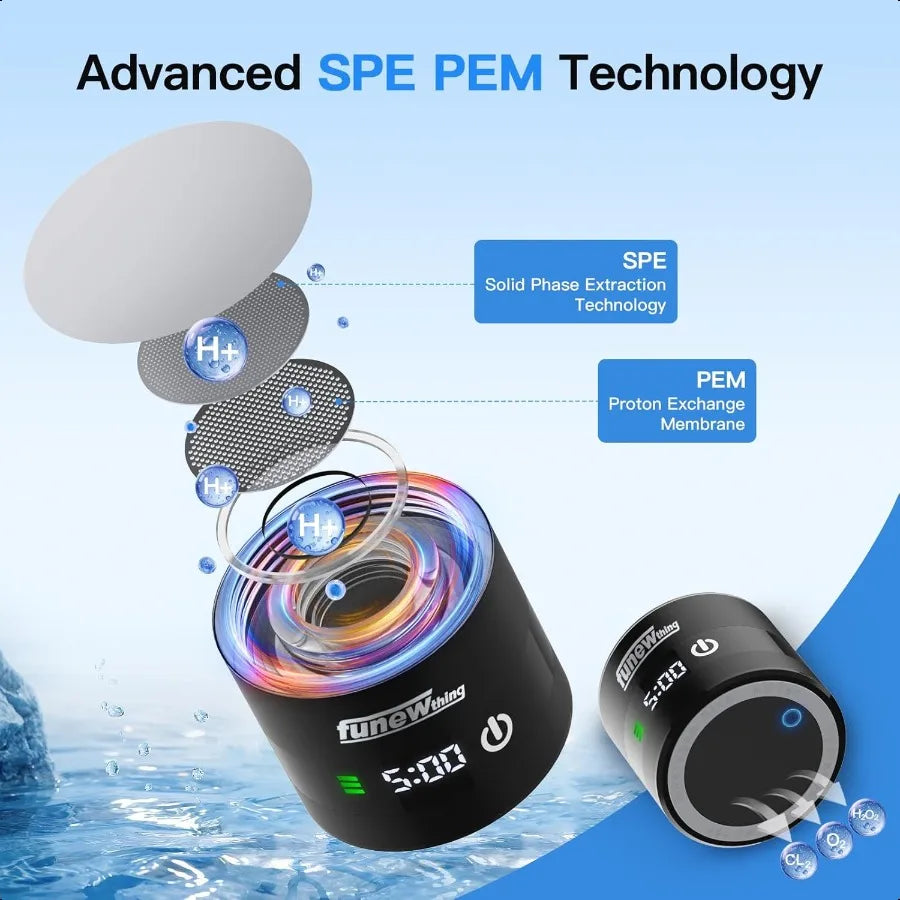 Hydrogen Water Bottle With Led Display Portable Ionizer SPE PEM